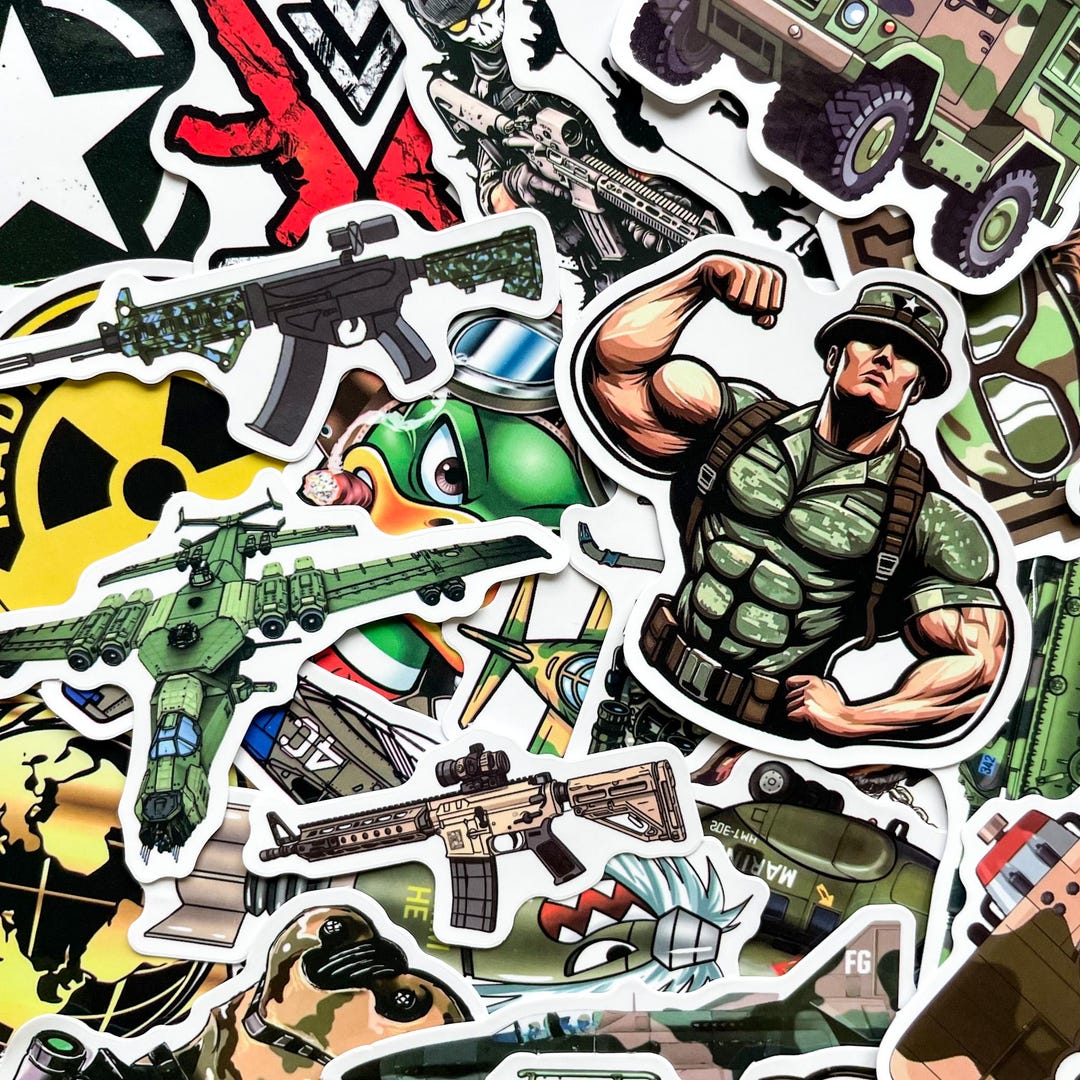 Pack of 50 Military Stickers, Army Gear Stickers, Tactical Vehicle ...