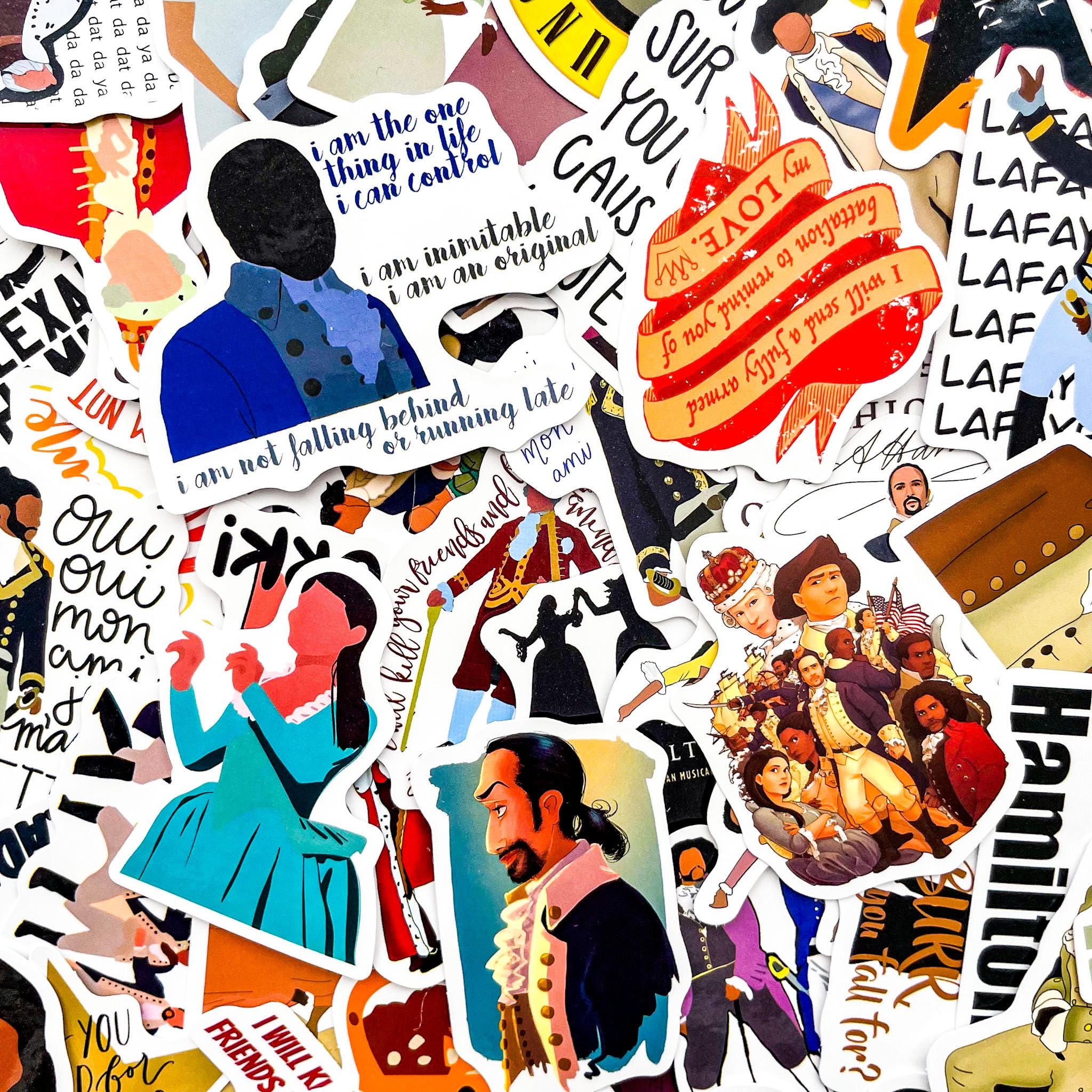 Pack of 50 Hamilton Musical Art Stickers, Founding Fathers Stickers ...