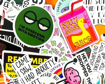 Pack of 50 Dark Humor Stickers, Sarcastic Meme Stickers, Funny Edgy Stickers, Chaos Humor Stickers, Waterproof Stickers for Humor Fans