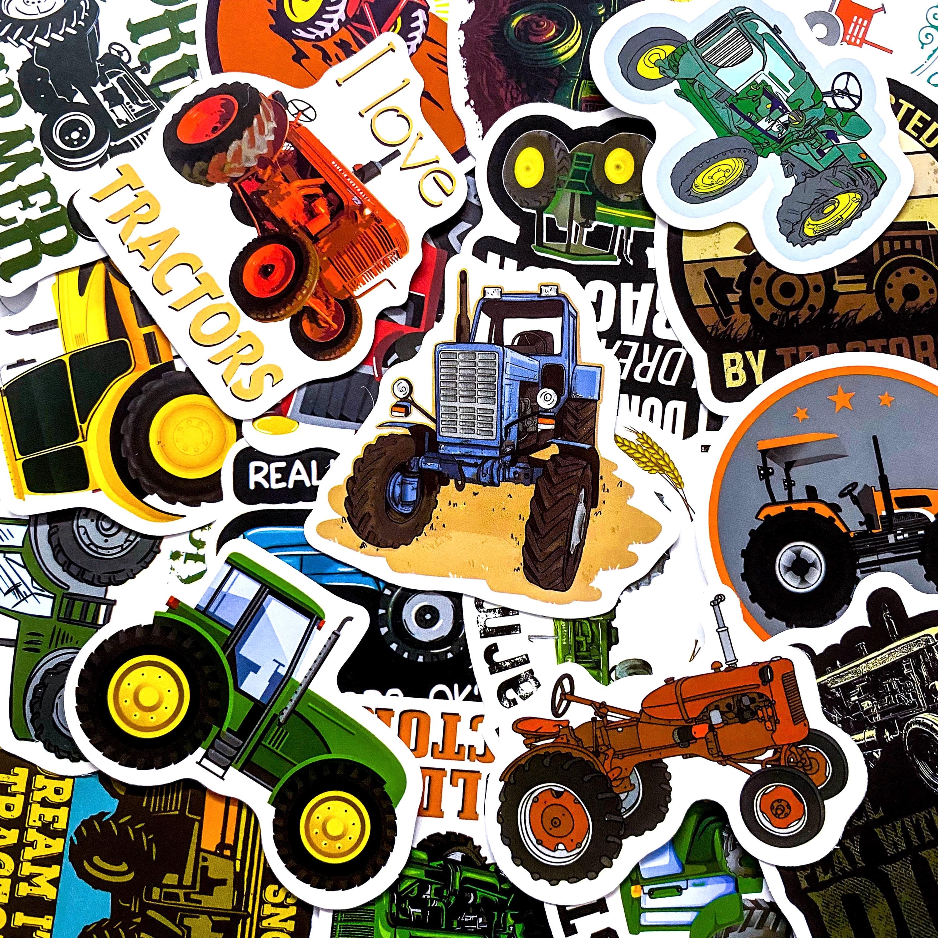 Tractor Sticker Vector Pack of 50 Tractor Stickers, Farm Life Stickers, Agriculture Machine ...