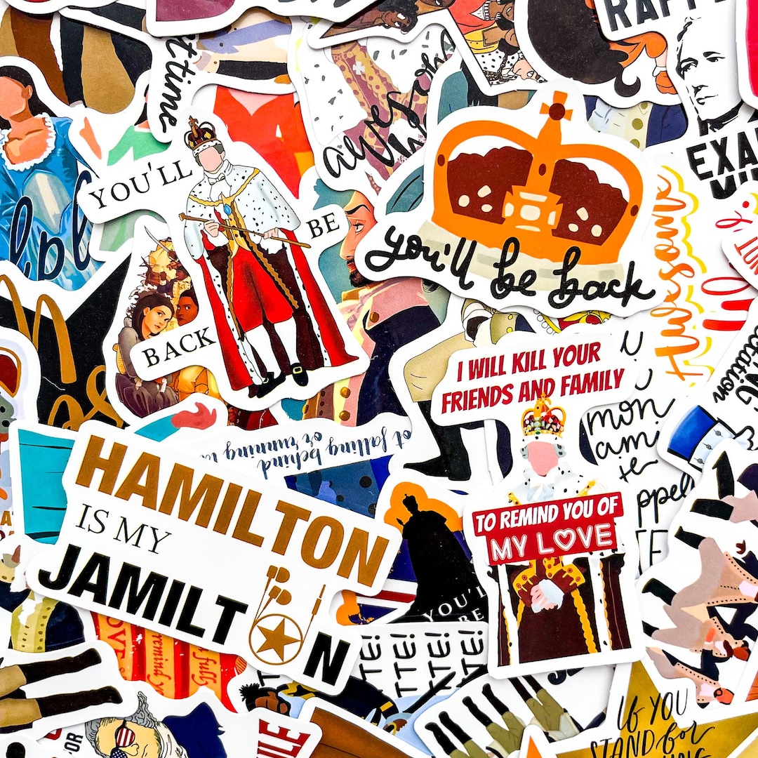 Hamilton Invaders Sticker Set Pack of 50 Hamilton Musical Art Stickers, Founding Fathers Stickers ...