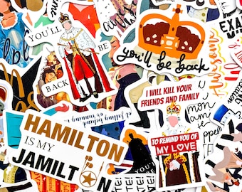 Pak met 50 Hamilton Musical Art-stickers, Founding Fathers-stickers, quotestickers, waterdichte stickers voor Hamilton-fans, verzamelaars