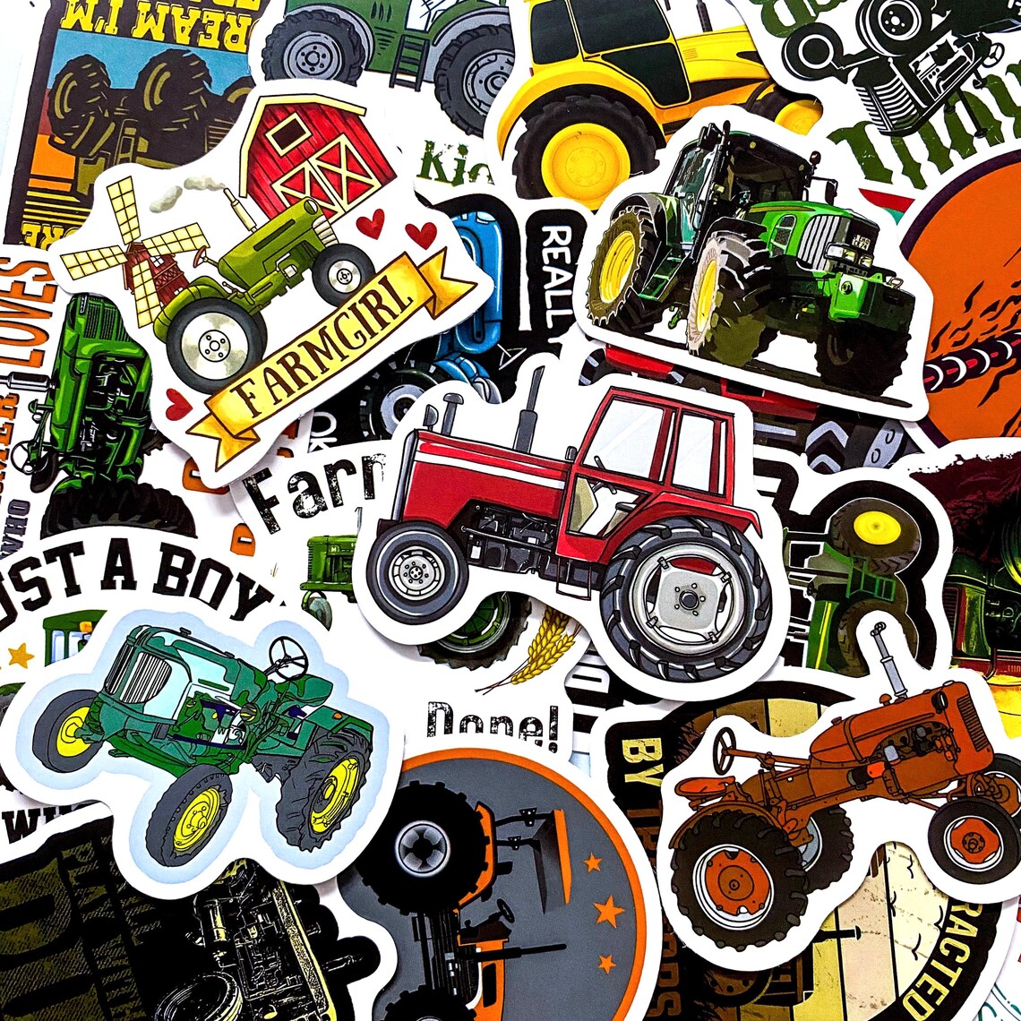 Tractor Rodeo Sticker Pack of 50 Tractor Stickers, Farm Life Stickers, Agriculture Machine ...