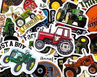 Zestaw 50 naklejek z traktorami, naklejkami z farmą, naklejkami z maszynami rolniczymi, naklejkami z kreskówkowymi motywami rolniczymi, wodoodporna naklejka dla dzieci, naklejki z rolnikami