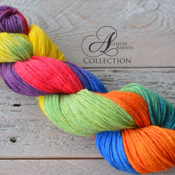 Hand Dyed Wool Yarn - Worsted Weight - Rainbow Carousel