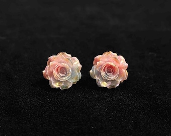 Handmade Pink Rose Earrings | Vintage Floral Design | Nature-Inspired Jewelry | Gift for Her | Romantic Rose Studs | Wedding Accessory