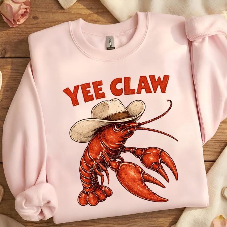 Yeecaw Yee Claw Crawfish PNG, Funny Cowboy Meme Design, Southern Humor Graphic ...
