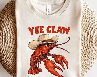 Yee Claw Crawfish PNG, lustiges Cowboy Meme Design, Südliche Humor Grafik, Cajun Crawfish Boil Shirt PNG, digitaler Download