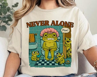 Nie allein Frosch Mama PNG, lustig überreizte Mama Design, Kleinkind Jungen Mama Humor, Muttertag PNG Digital Download