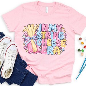 In My String Cheese Era PNG, Funny Food PNG, Cute Preppy PNG, Pastel Girly Design, Coquette Bow Design Download