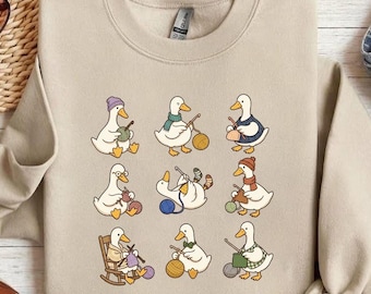 Gans häkeln PNG, süßes Garn-Liebhaber-Design, lustige Handwerks-Tiergrafik, Strickliebhaber-Shirt PNG digitaler Download