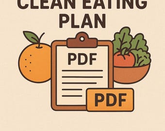 Clean Eating Meal Plan PDF - Gesunder Essensplaner / Ernährungsratgeber / Digitaler Download zum selbst ausdrucken