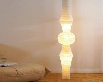 Akari E inspired Paper Lantern Pendant Light - Japanese Corner ambient lamp, 33'', 39'', 53" Plug-in-Airbnb & Housewarming Gift