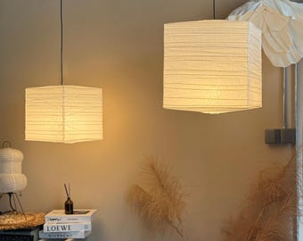 Lámpara colgante japonesa Washi Paper33X 45X – Ideal para ambientes de sala de estar, salón de té y dormitorio de estilo japonés (13''/17'')