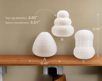 Replacement Shade for Japanese Rice Paper Table Lamp, Akari Style Bedside Lamp, 3 Styles, Ships in 24H, Non-Refundable
