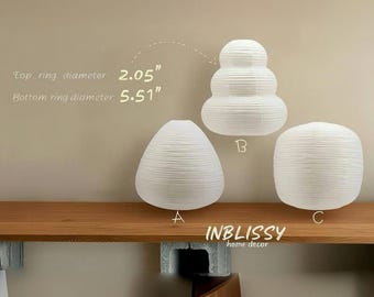 Pantalla de repuesto para lámpara de mesa japonesa de papel de arroz, lámpara de mesita de noche estilo Akari, iluminación minimalista Wabi Sabi para dormitorio, 3 estilos.