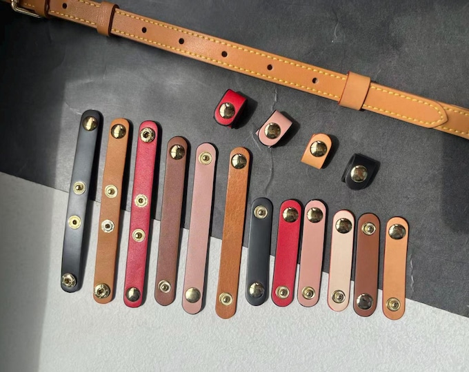 Full Grain Leather Strap Keeper: Adjustable Buckle, Multi-Use Organizer