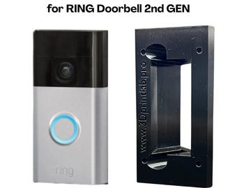 for Ring Doorbell 2nd Generation – 45 degree Angled Wall Mount Bracket / Left or Right Tilt / 3D Printed PETG