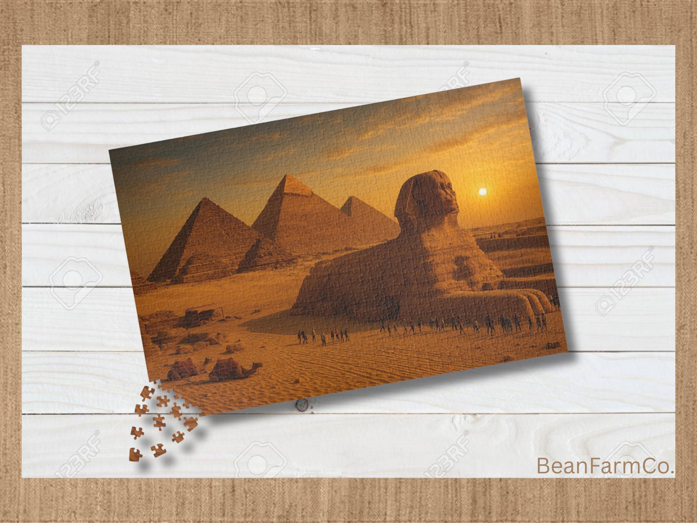 Pyramids Jigzone Pyramids of Giza Egypt Jigsaw Puzzle 1000 Piece | Sphinx & Sunset ...