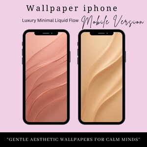 Luxury Minimal Liquid Flow iPhone Wallpaper, Aesthetic Soft Gold Mobile Background , Calm & Elegant Phone Wallpaper