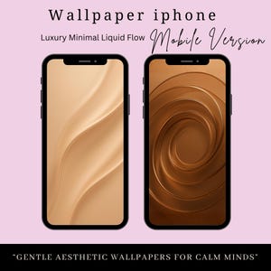 Luxury Minimal Liquid Flow iPhone Wallpaper, Aesthetic Soft Gold Mobile Background , Calm & Elegant Phone Wallpaper