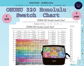 Ohuhu 320 Honolulu Swatch Chart, Marker Color Chart Printable , Alcohol Marker Tracker,4 page A5&US Letter ,InstantDownload PDF