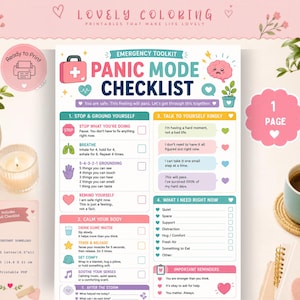 ADHD Emergency Toolkit Printable | Executive Dysfunction Help | Panic Reset Checklist | Brain Fog Recovery | Dopamine Menu |  PDF