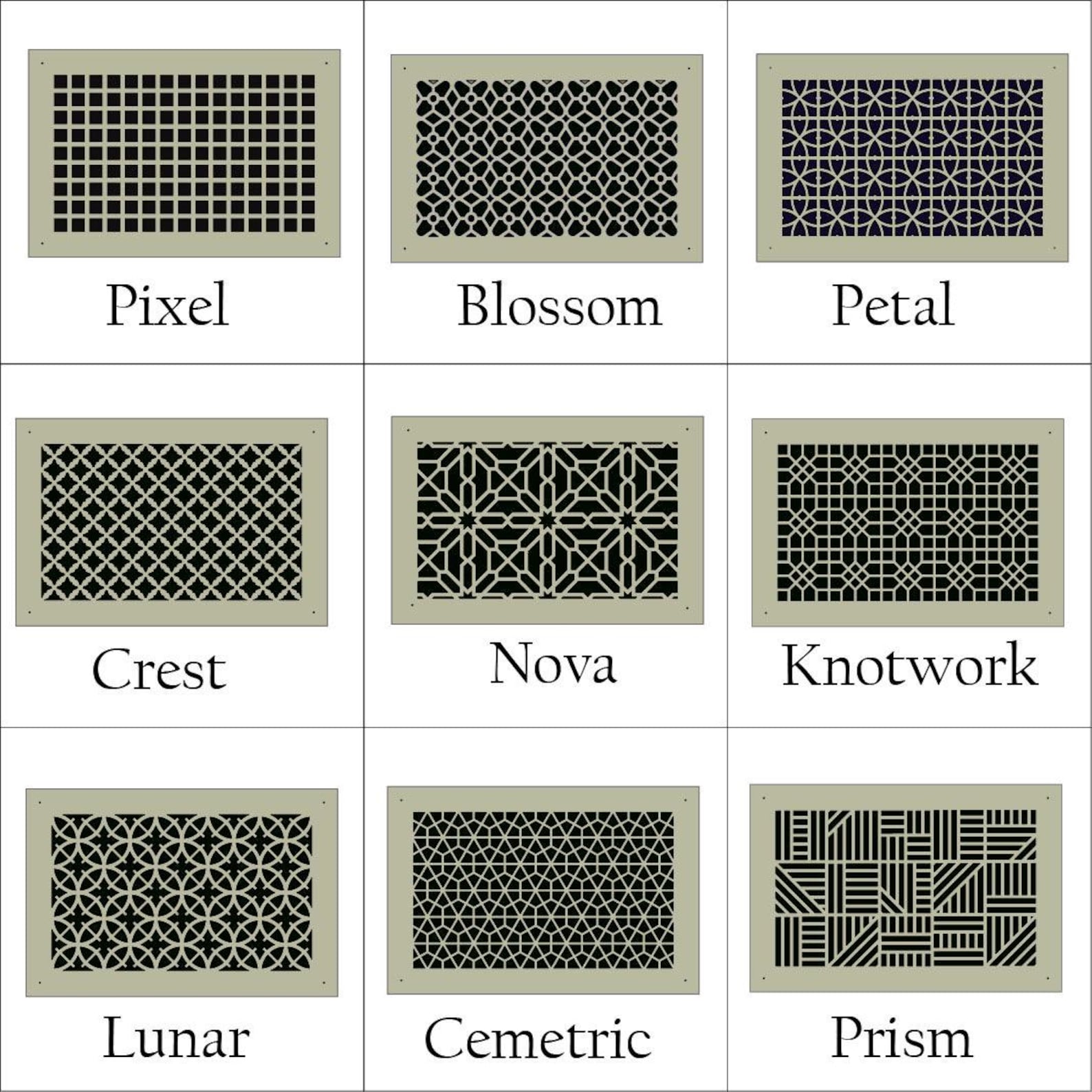 Vent Panel Patterns Air Vent Cover , Premium 1/4” Thick Wood for Walls and Ceiling in ...