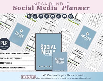 Etsy Verkäufer Social Media Planer Kit | 300+ Page Canva Templates (PLR)