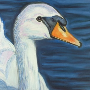 Regal swan original animal wall art  painting- Hand painted- handmade art