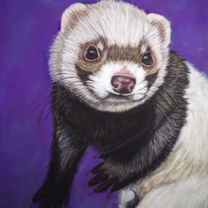 Ferret print of the original painting- ferret art- ferret wall decor