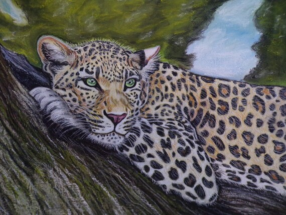 Original Watercolor Painting of leopard  Leopard watercolor, Animal art,  Cat painting