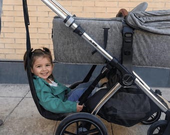 Hamaca carro bebé 2 EN 1 | Hamaca segundo niño | Asiento auxiliar carrito | Reposapiés viaje avión | Accesorio cochecito universal