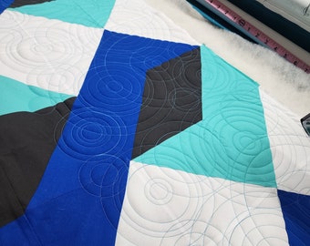 Finished Ready to gift/ship raindrop modern quilt OOAK