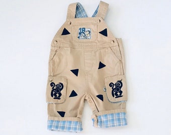 6m Khaki Monkey Overalls Baby Boy Overalls Kids Overalls Baby Boy Clothes Monkey Clothes Infant Overalls Boy Overalls Gender Neutral