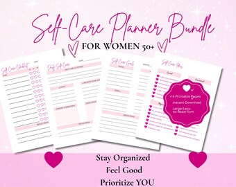 Self-Care Planner Bundle for Women 50+ | Printable Wellness Journal (Digital Download)