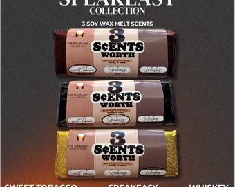 Soy Wax Melts, Speakeasy Wax Melt Collection, Sweet Tobacco, Whiskey Scented Wax Melts, Snap Bar, Home Fragrance Gift