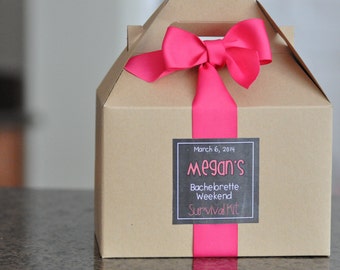 Bachelorette Party Survival Box {Bridesmaid gifts, Hangover kit, Bachelorette Weekend} Set of 5