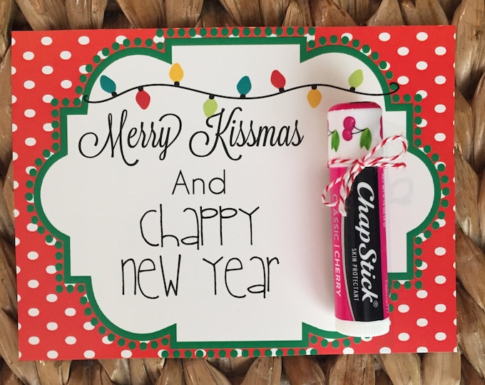 Christmas PRINTABLE 'merry Kissmas and Chappy New - Etsy
