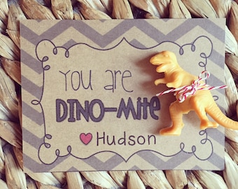 Valentine PRINTABLE- You are dino-Mite Valentine! (INSTANT DOWNLOAD) by SweetTeaPaper