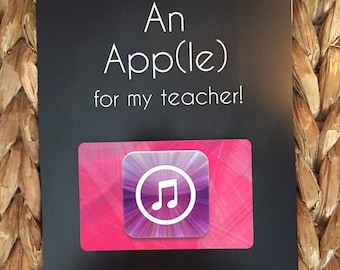 An App(le) for my teacher- Itunes  - Printable {Teacher  Appreciation Gift} Gift card holder