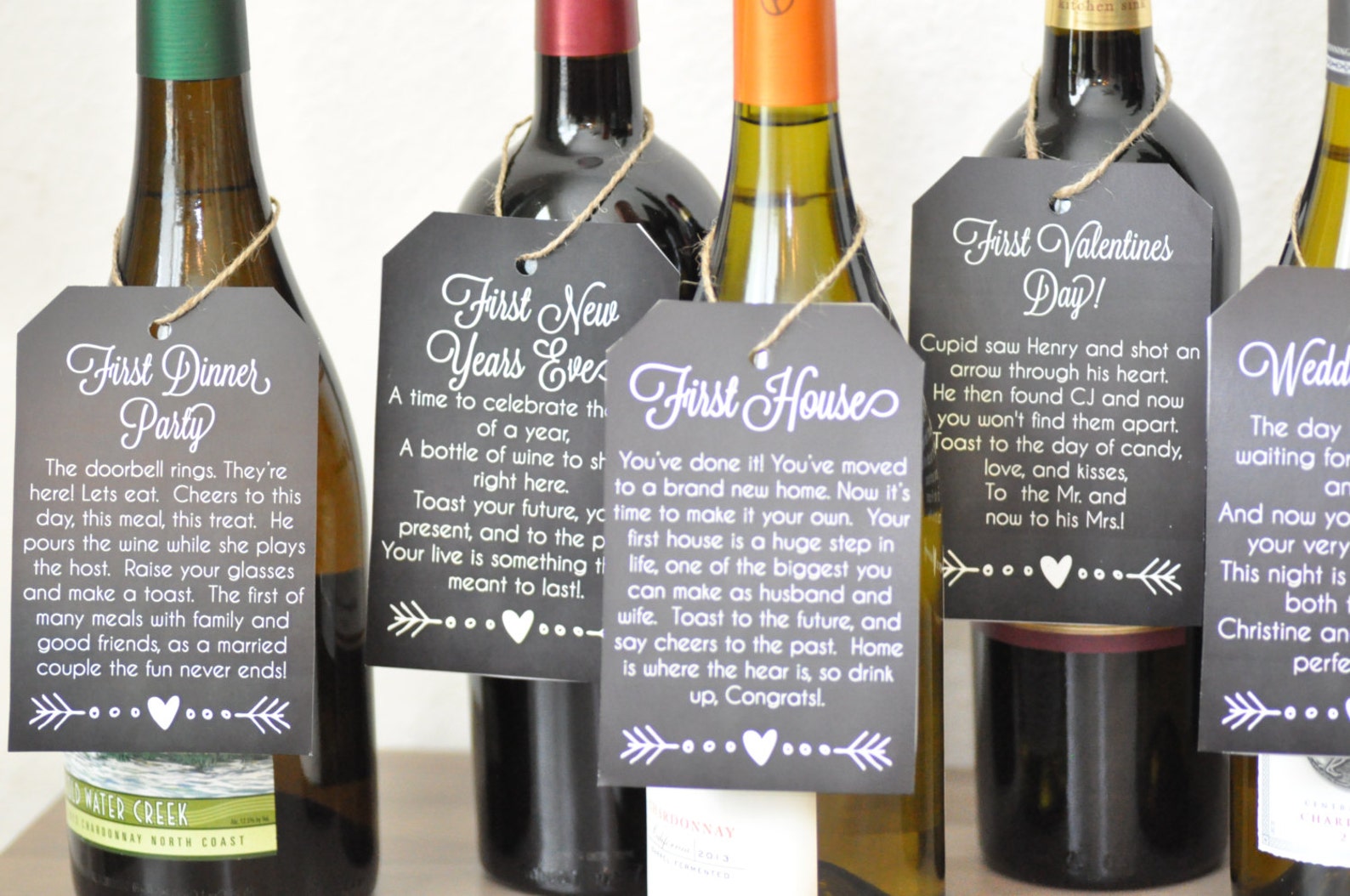 Wedding Gift Bridal Shower Poem Wine Tags printable White - Etsy