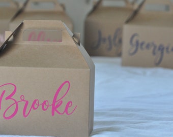 Personalized Gable Boxes {Bachelorette Party Survival Kit, Wedding,  Out of Town Guest, Girls Weekend, Birthday Favor, Destination Wedding}