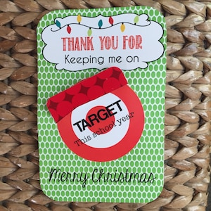 教師用クリスマス プリント可能「ターゲット ギフト カード ホルダー」ギフト タグ (即時ダウンロード) by SweetTeaPaper