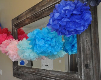 6- tissue Pom Poms- Gender Reveal