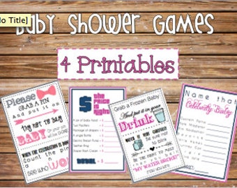 Baby Shower Games {Printable} Mega-Bundle {4 games!) PINK