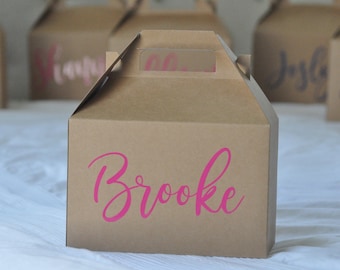 Personalized Gable Boxes {Bachelorette Party Survival Kit, Wedding,  Out of Town Guest, Girls Weekend, Birthday Favor, Destination Wedding}