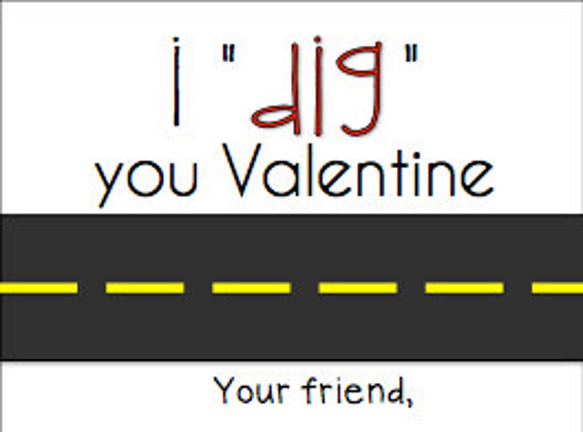 Valentine PRINTABLE I dig You Valentine INSTANT | Etsy