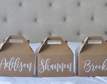 Personalized Gable Boxes {Bachelorette Party Survival Kit, Wedding,  Out of Town Guest, Girls Weekend, Birthday Favor, Destination Wedding}