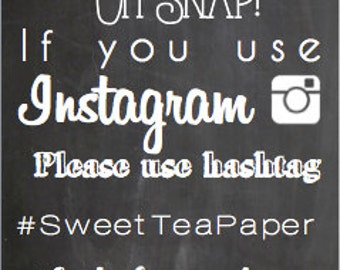Personalized Chalkboard Wedding Sign {Instagram; Hashtag}